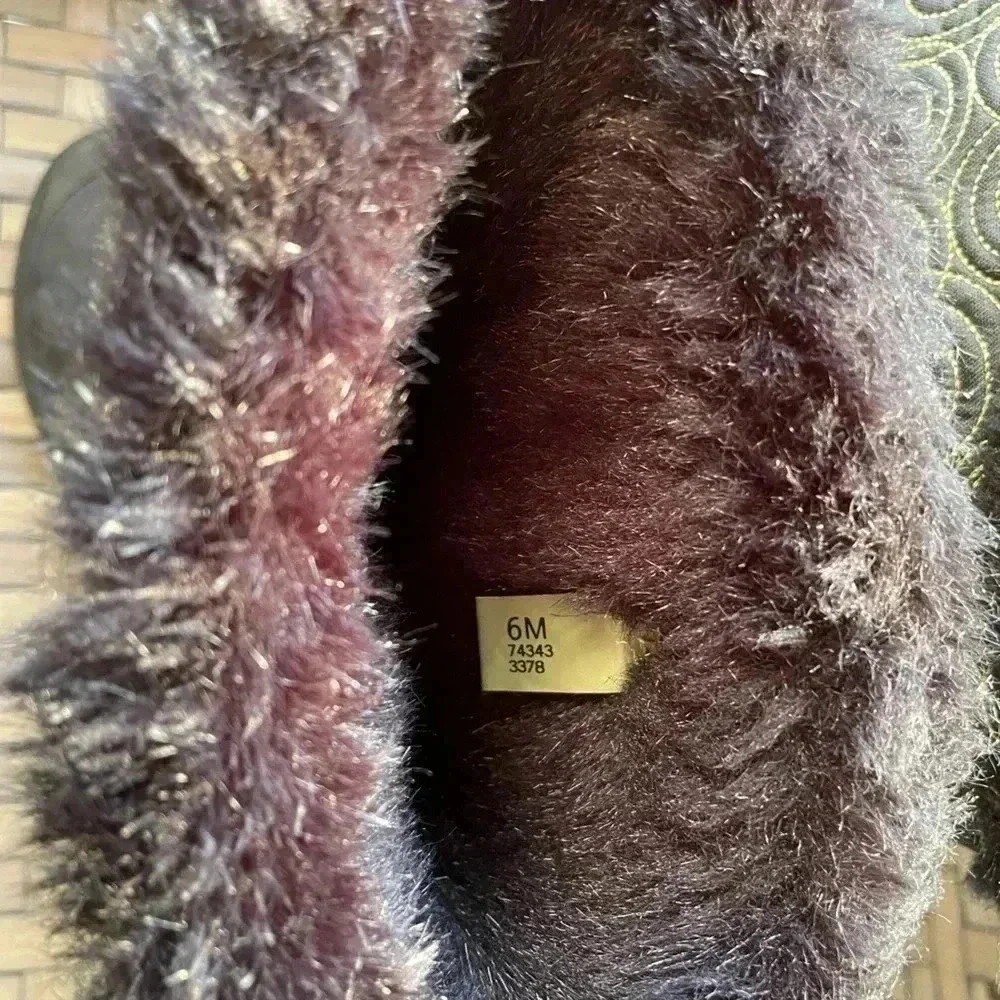Timberland Women’s Black Waterproof‎ Leather & Gold Tall Fur Winter Boot Size 6